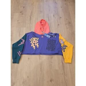 Adidas Artist Kris Andrew Small Love Unites Pride Colorblock Crop Hoodie Sz 3X